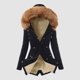 thumbnail image 2 of Gibobby Chaquetass Deportivas Abrigo de invierno de talla grande para mujer, chaqueta de manga larga con cuello de solapa, abrigo grueso Vintage, chaqueta abrigada con capucha de (Negro, XL), 2 of 3