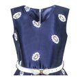 thumbnail image 4 of Robe Fille Bleu Profond Ceinture Fleur Vintage Robe de Fête 7 Ans, 4 of 7