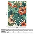 thumbnail image 4 of JRXY Hawaii Tropical Hibiscus Flowers Leaves Green Plants Summer Decor Flannel Fleece Blanket White, 4 of 6