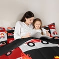 thumbnail image 5 of Castle Fairy Kids Kawaii Fire Truck Full Size Comforter Sets,Geometric Plaid Bedding Sets, 5 of 8