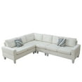 thumbnail image 4 of MAYEERTY Beige Massa Flannel 4-Piece Couch Living Room Sofa Set, 4 of 6