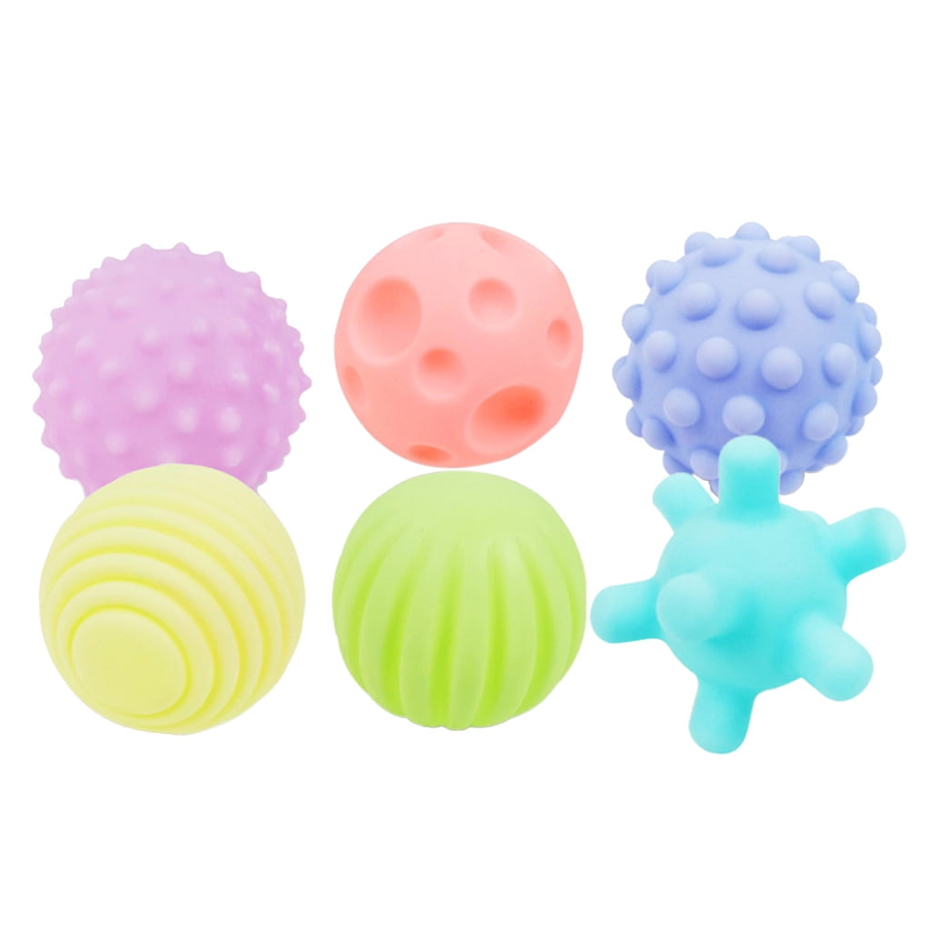 Pack of 6 Multi-Size Textured Ball Sensory Developmental Toy for Baby Kids 