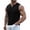 Black, variant on Men's Soft Waffle Textured Henley Tank Tops Mini V Neck Sleeveless Slim Muscle Fit Gym Shirts Workout Casual Summer Beach Vest Blue XXL