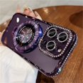 thumbnail image 2 of Luxury Rhinestone Glitter Bracket Magnetic TPU Phone Case, For iPhone 15 14 13 12 Pro Max 14 15 Plus 11, Transparent Shockproof Bumper Cover, 2 of 5