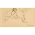 thumbnail image 2 of Max Liebermann 14x10 Gold Ornate Wood Frame and Double Matted Museum Art Print Titled - Lesende (1890), 2 of 4