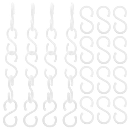 ARTIBETTER 100PCS Plastic S Hook Hanger Kitchen Bathroom Hanging Pot Hook(White)