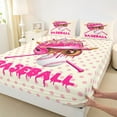 thumbnail image 3 of Feelyou Kawaii Pink Helmet Twin Sheet Sets, Splash Baseball Bedding, 3 Pieces, 3 of 7