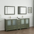 thumbnail image 3 of Vanity Art 84" Double Sink Freestanding Bathroom Vanity Set with Ceramic Top and Mirror, 3 of 9