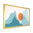 thumbnail image 2 of Designart 'Abstract Blue Mountains With Red Moon I' Modern Framed Art Print, 2 of 4
