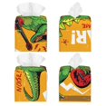 thumbnail image 2 of Kdxio Cool Dinosaur Playing Guitar Print Tissue Box Cover,Square Decorative PU Leather Facial Paper Case Organizer Holder Dispenser for Bathroom,Night Stands,Desk,Car 5.2''X5.2''X5.2'', 2 of 8