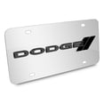 thumbnail image 2 of iPick Image for Dodge 3D Dark Gray Logo on Mirror Chrome Stainless Steel License Plate, Official Licensed, 2 of 5
