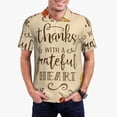 thumbnail image 3 of Balery Thanksgiving With A Grateful Heart Printed Men’s Short Sleeve Polo Shirt, Midweight Men's Shirt,Golf Polo shirts -3X-Large, 3 of 9