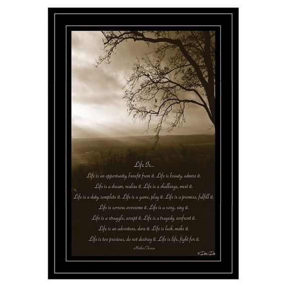 TrendyDecor4U Life Is By Dee Dee Ready To Hang Framed Print DD523B-704G