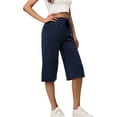 thumbnail image 3 of Pantalones deportivos casuales de pierna ancha con cordón elástico y cintura de color sólido de verano para mujer de Europa y América, 3 of 6