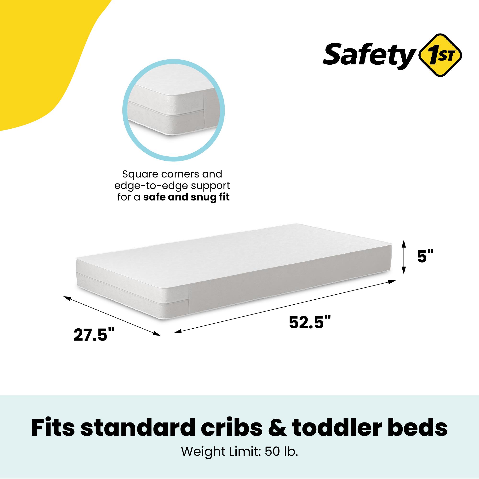 Safety 1st Sweet Dreams 5" Crib & Toddler Mattress with Waterproof Cover| Greenguard Gold Certified - image 3 of 12