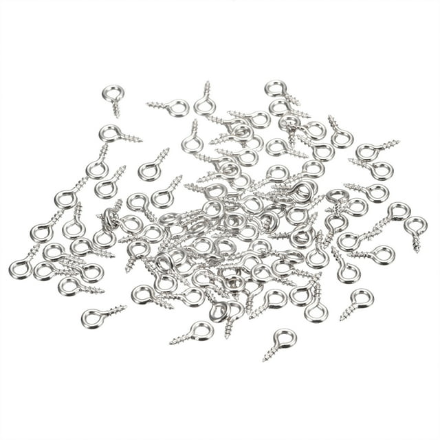 200uds tornillo ojo Unique Bargains Autorroscante 4x8x1mm Níquel plata