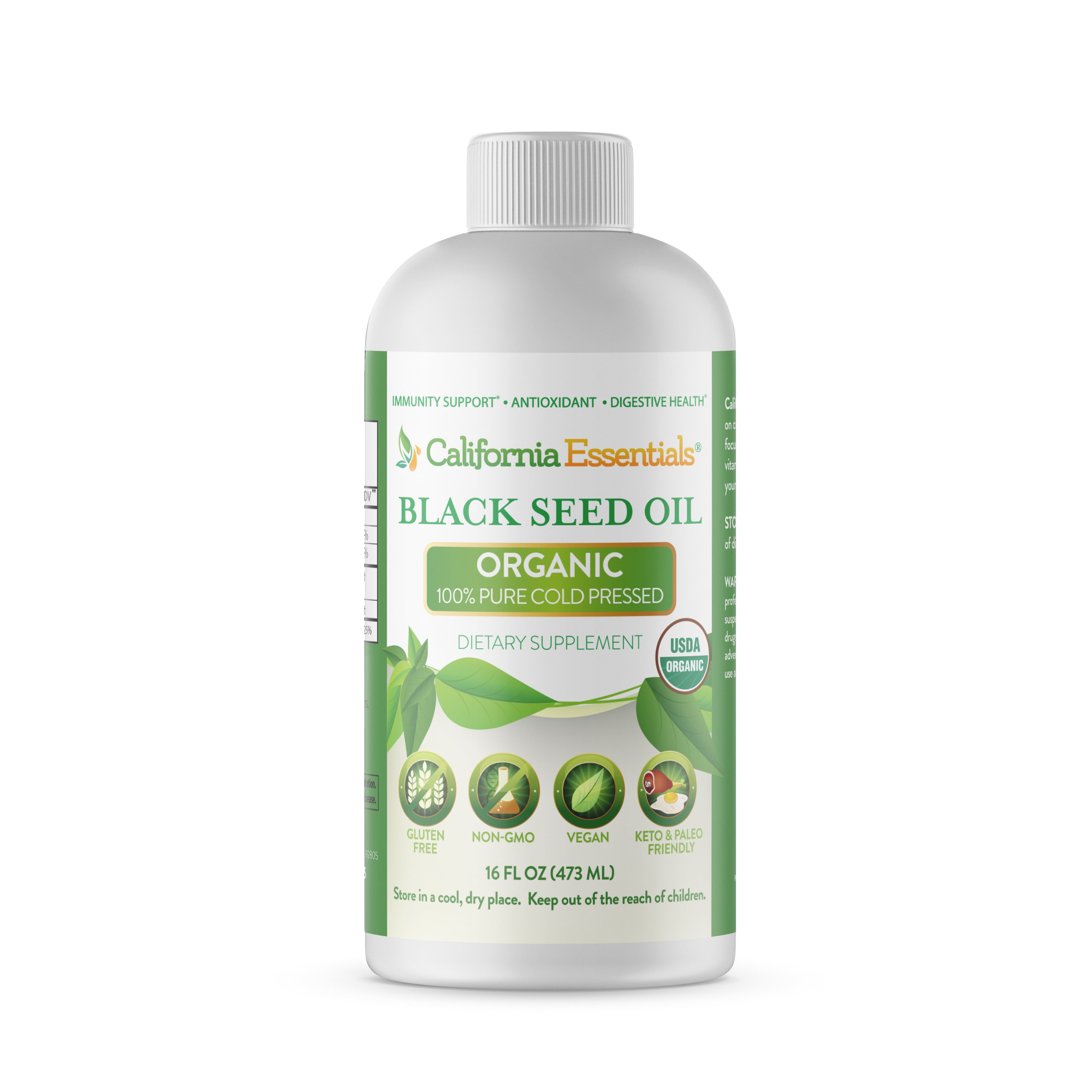 California Essential Organic Black Seed Oil Liquid - Dietary Supplement ...