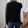 thumbnail image 4 of Craaazy Women's Sweater Elegant Solid Color Knitted Crew Neck Pullover Comfy Soft Long Sleeve Fall Winter Tops Gifts, 4 of 9