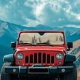 thumbnail image 3 of Uorisanigo Windshield Sun Shade for 2007-2023 Wrangler Rubicon Sahara TJ JK JKU 2 & 4 Door, Aluminum Foil Film Desert Cactus Print Sun Visor Sunshade,Effectively Blocking Heat and UV Rays, 3 of 7