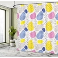 thumbnail image 4 of Ambesonne Abstract Shower Curtain, Colorful Whimsical Art, 69"Wx70"L, Yellow Dark Violet and White, 4 of 4