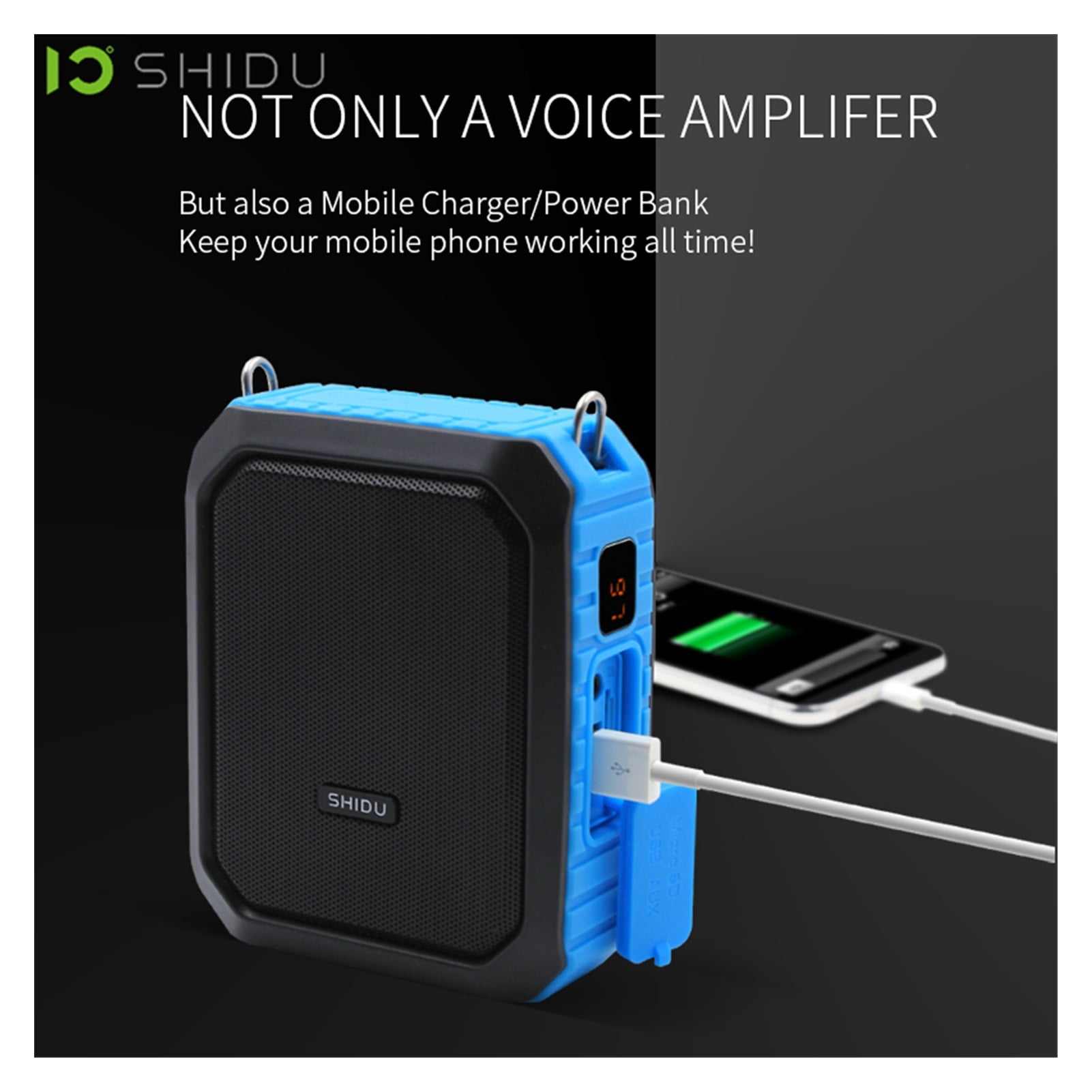 18W Portable Wireless Bluetooth-compatible Speaker Waterproof Voice Amplifier With UHF Microphone For Teacher Support TF ,Easy to Operate