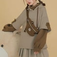thumbnail image 6 of Fesfesfes Cute Bear Tops Hoodie Fall Winter Young Ladies Long Sleeve Lovely Bear Style Teen Girls Sweatshirt Plus Size Women Personality Y2K Hooded Tops with Bag, 6 of 7