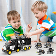 thumbnail image 6 of PayUSD Construction Toddler Police Truck Car Toys for 3 4 5 6 Year Old Boys 5 in 1 Construction Car Trucks Playset with Play Mat & Accesoories, Birthday Gifts for Toddlers Kids Boys Girls Age 3-5, 6 of 11