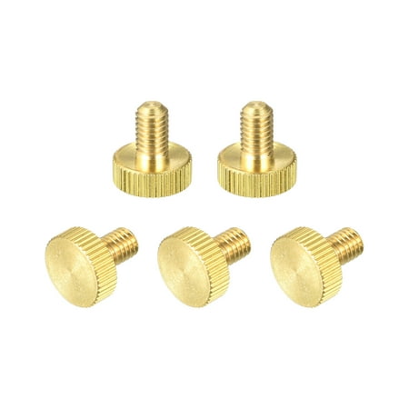 

Knurled Thumb Screws M6x10mm Flat Brass Bolts Grip Knobs Fasteners 5Pack