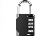 thumbnail image 1 of HUGFEGWE 4 Dial Padlock Combination Padlock Keyless Security Universal Travel Accessories for Cabinet Tool Box (Black) CJB91-69379, 1 of 1