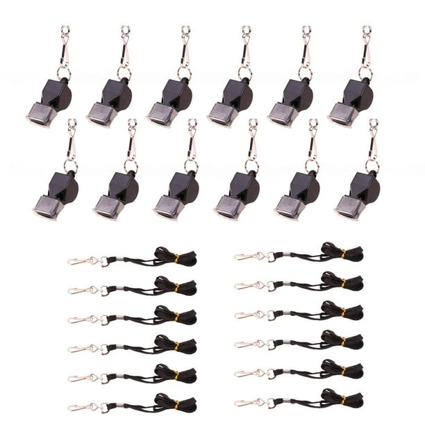 12 Packs Classic Lanyard Whistles for Basketball Football Referees