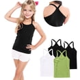 thumbnail image 6 of Afuyipoi Y-Back Tank Tops for Girls,Cotton Sleeveless Comfortable Lightweight 4 Pack Summer Cami Green 4-5, 6 of 6