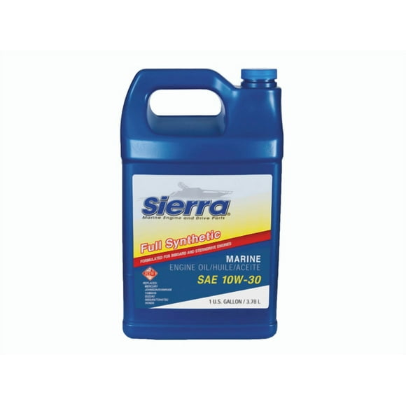 Sierra Marine Oil 18-9690-3 Marine Series; SAE 10W-30; Synthetic; 1 Gallon Jug; Single; 4-Stroke Marine Engine Oil; NMMA FC-W/API-SL Certified