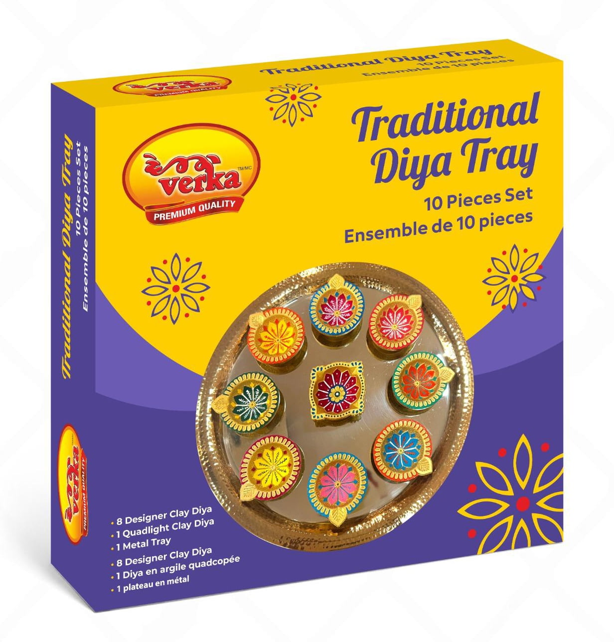 Verka 9 piece diya set