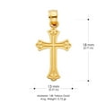 thumbnail image 4 of 14K Yellow Gold Cross Pendant with 1.4mm Flat Open Wheat Chain Chain Necklace - 24", 4 of 6