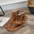 thumbnail image 4 of Sandalias planas romanas para mujer con correa abatible y punta redonda informales a la moda de verano Wmkox8yii  shjk2663, 4 of 9