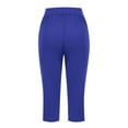 thumbnail image 5 of QATAINLAV Yoga Capris with Pockets for Women Crossover Athletic Workout Capri Sweatpants Solid Casual Straight Leg Cropped Leggings Blue L Gifts for Mom, 5 of 7