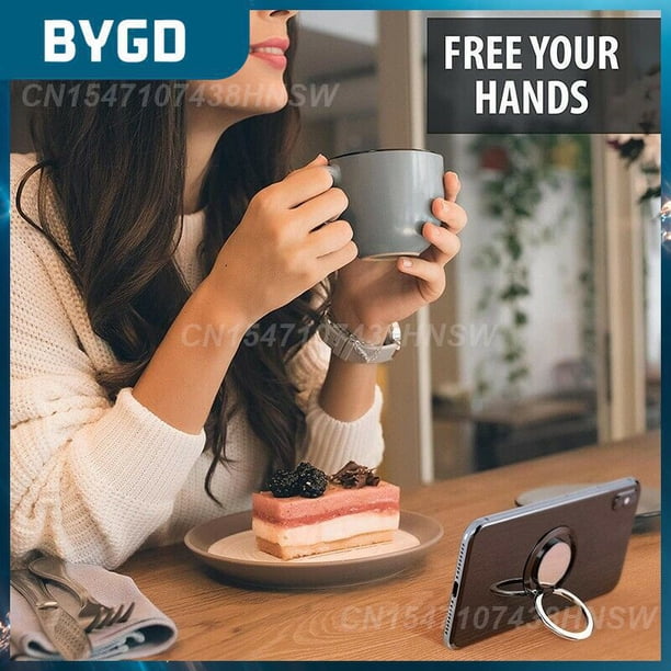 Portable Cell Phone Holder Stand 360 Finger Ring Durable Car Phone Holder Universal Car Interior Accessories Mobile Phone HolderBlackChina He Qiyong unisex