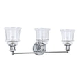 thumbnail image 3 of Aspen Creative 62125, 3-Light Bathroom Vanity, 23 1/2" Wide, Transitional Design, Chrome, 3 of 6