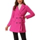 thumbnail image 1 of Abrigo de trench de longitud media con cinturón y doble botonadura para mujer Inspire Chic en rojo rosa, 1 of 7