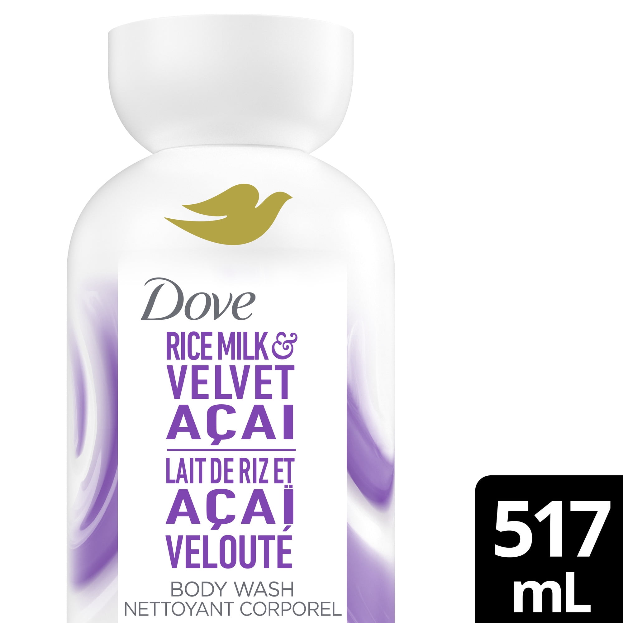Dove Rice Milk & Velvet Acai Body Wash, 517ml