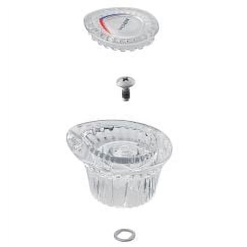 Moen Chateau Knob Handle Kit, Chateau 1 Handle Tub/Shower, Clear Knob With White & Chrome Insert