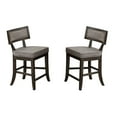 thumbnail image 5 of CoSoTower Kitchen Dining Room Chairs Solid Wood & Veneer 2Pcs High Chair Set Cushion Curved Seat Back Rustic Espresso Counter Height Chairs, 5 of 9