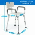 thumbnail image 7 of Shower Chair Seat with Padded Armrests for Bathtub Slip Resistant Shower Seat Adjustable Height Shower Chair 350 lb Capacity, 7 of 7