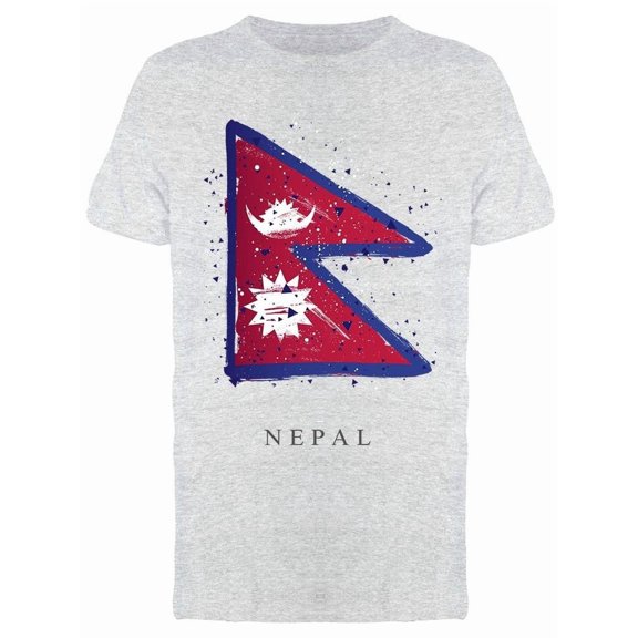 Flag Of Nepal Brush Strokes Tee Men's -Image by Shutterstock