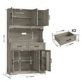 thumbnail image 2 of Homfa 74" Pantry Cabinet with Hutch, Tall Kitchen Storage Cabinet with Microwave Stand and Drawers for Living Room, Dining Room, Gray, 2 of 7