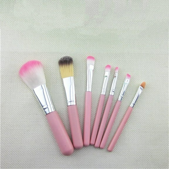 GIXUSIL Makeup Brushes Small Waist Makeup Brush Set with Gift Box Premium Synthetic Kabuki Foundation Blending Brush Face Powder Blush Concealers Eye Shadows Pink Make Up Brushes Kit 7 Pcs(Pink Set)