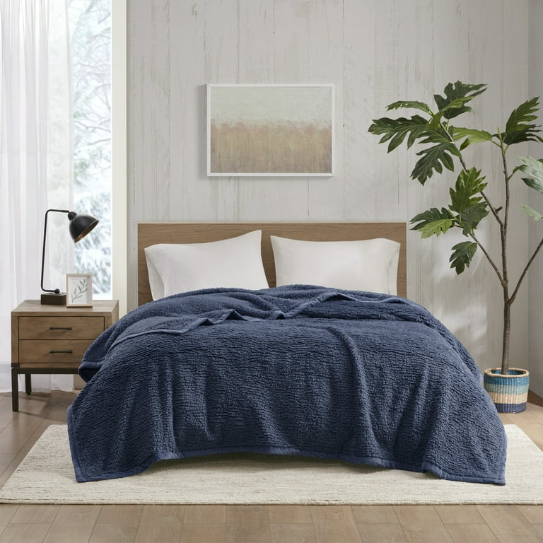 Woolrich Burlington Berber Blanket Full Queen Navy Walmart
