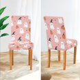 thumbnail image 3 of Yayeee 2 Pack Dining Chair Covers Stretch Parson Chairs Slipcovers Seat Protector, Pink Cartoon Halloween, 3 of 6