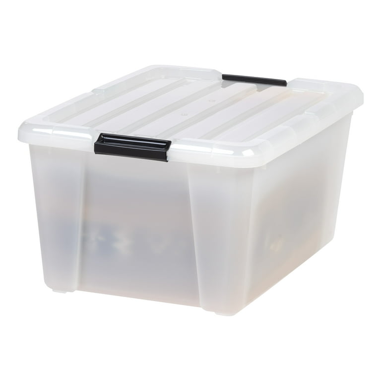 RIS USA 14.5 Quart Plastic Storage Bin with Latching Lid, Stackable, Clear,  4 Pack, 4 Units - Kroger