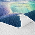 thumbnail image 5 of Castle Fairy Teens Wildlife Aurora Polar Bear Quilt King,Icy Lake Snow Mountain King Coverlet Set,Mint Lavender White, 5 of 7